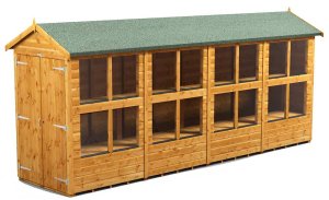 Power 16x4 Apex Potting Shed - Double Door